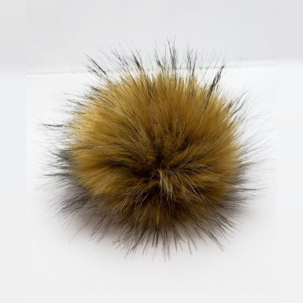 $6 Add-on Removable Natural Brown Pompom with Snap